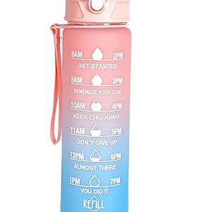 BUTELKA NA WODĘ 750 ML OMBRE BIDON Z MIARKĄ SIŁOWNIA FITNESS 0,75L BPA FREE