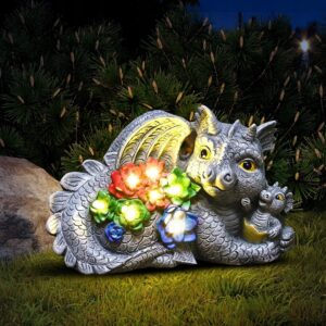 Figurka ogrodowa Dekoracja ogrodowa ze światłami LED w kształcie dinozaura